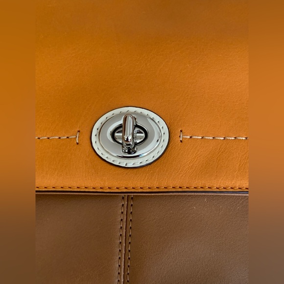 Coach Color block Tan and Orange Crossbody Bag NWT - Picture 11 of 16